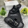 ALEXANDER MCQUEEN
 Suede Black Leather
 Double Buckle Sandals