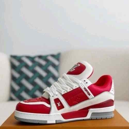 LOUISS VUITTON TRAINER SIGNATURE RED WHITE